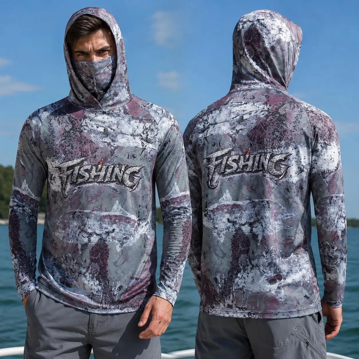 Mens Fashion Summer - Koszula do wędkowania z kapturem, męska