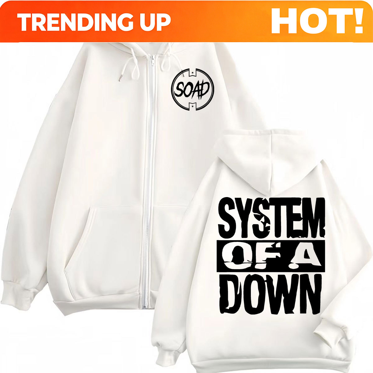 Mens Fashion Zip Up Hoodies - Bluza z kapturem na zamek z