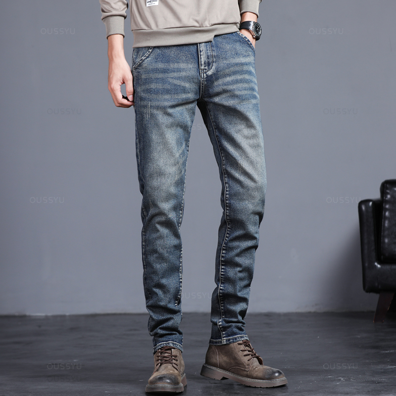 Jesienno-zimowa bawełniana męs – Men'S Fashion Grey Jeans recenzja i cena